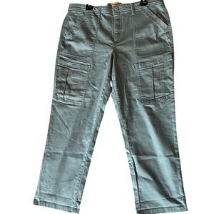 Democracy womens Sage Green Cargo Utility Pants Ab Solution Straight Leg Size 16